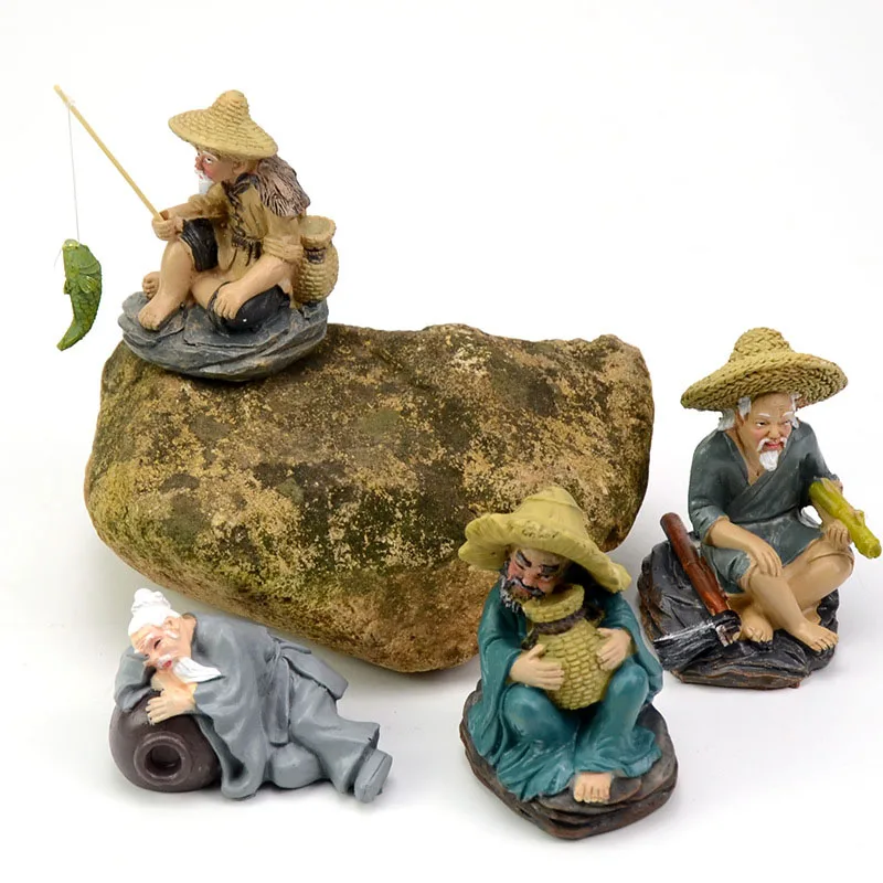 Angler resin ornaments Fish tank accessories Aquarium Fish Tank Desk Decoration Accessories Pet Accessories aquarium decoration