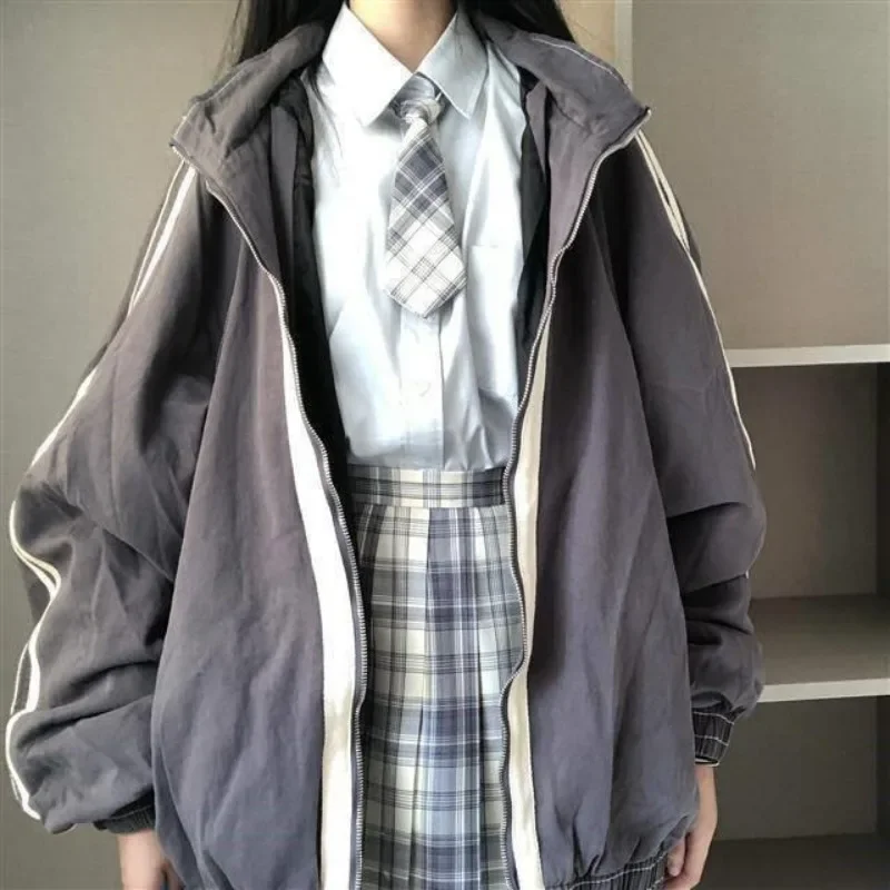 

Women Jackets Minimalist Harajuku Street BF Style Fashion Couple Spring Casual Patchwork Vintage Aesthetic College Sporty Coats