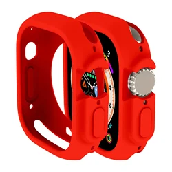 Premium Shockproof TPU Silicone Protective Bumper Case - 49mm Ultra 3 2 1 (Red)