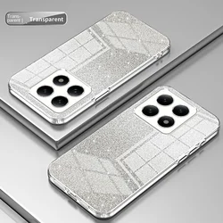 Fashion Bling Glitter Slim Protective Soft TPU Back Cover Case for Mi 14T (Transparent)