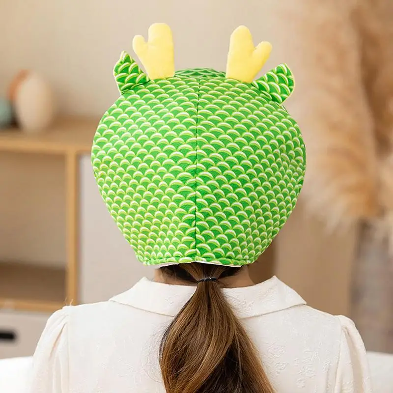 Dragon Costume Accessories Cartoon Dragon Headgear for Chinese New Year Breathable Head Cover for Cosplay Role Play