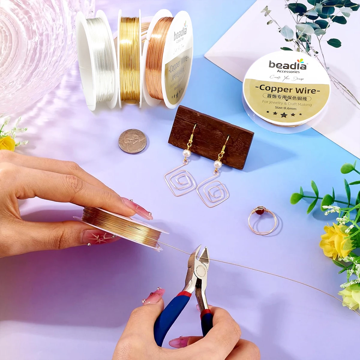 Premium Pure Copper Wire - Long-Lasting Color, Anti-Corrosion, High Flexibility for Jewelry Crafting and Beading