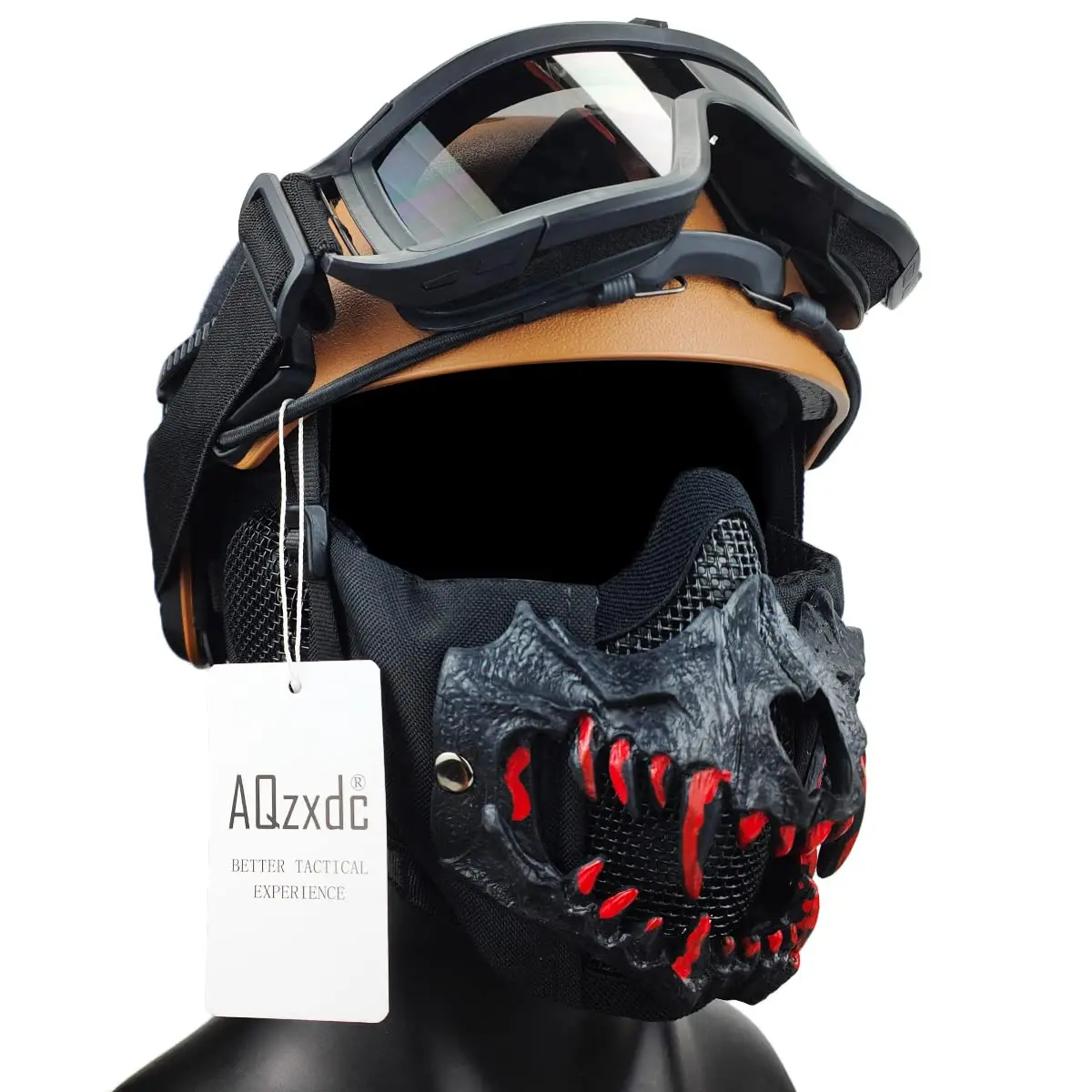 Capacete de airsoft tático 6mm com máscara protetora e óculos de tiro rosto  inteiro forças especiais equipamento de treinamento - AliExpress