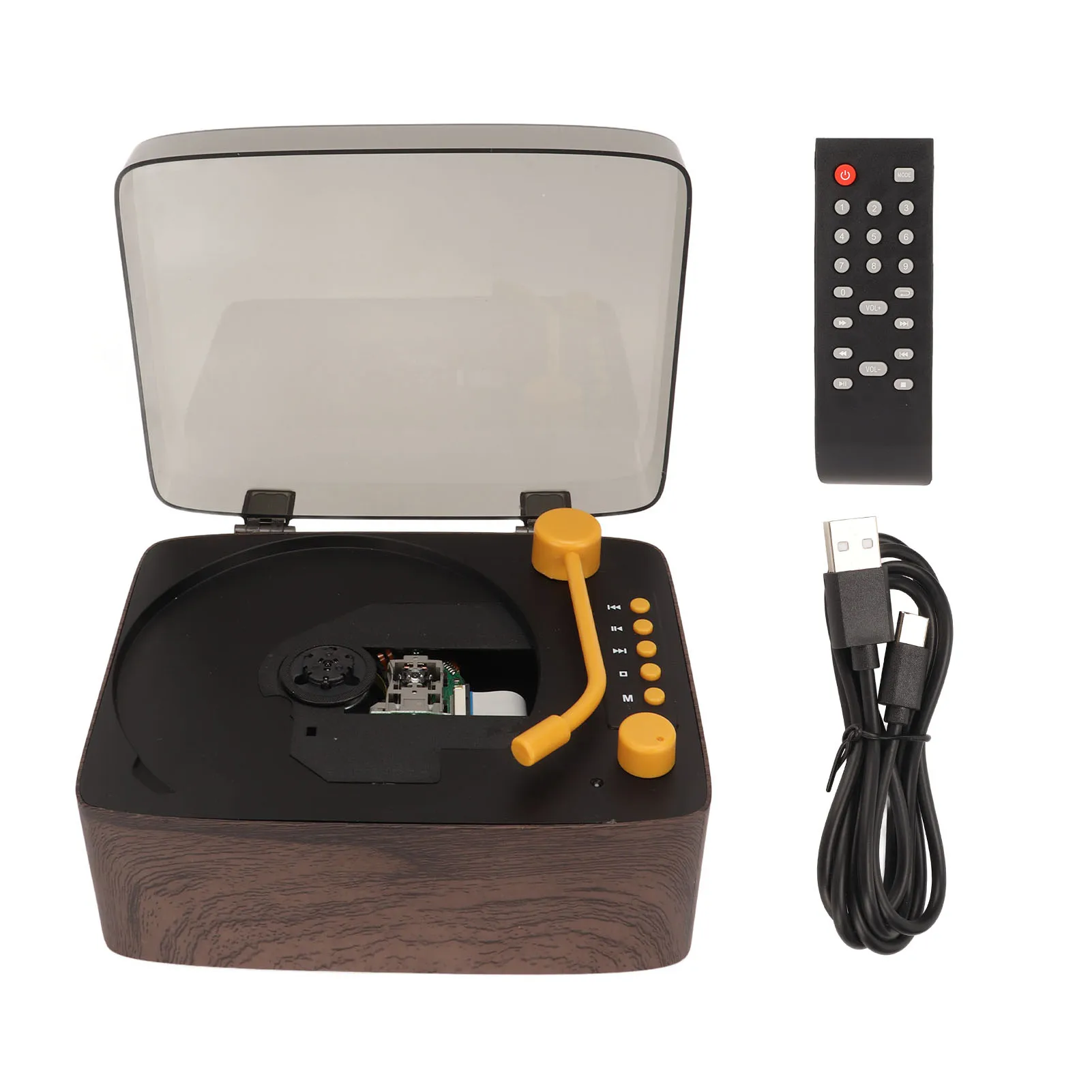 Retro CD Player HiFi Stereo Portable CD Music Player with Built‑in Speaker 2200mAh Rechargeable Battery