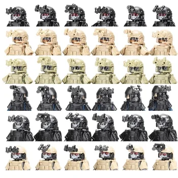 Military Building Blocks Ghost Special Forces Soldiers Mini Action Figures MOC Accessories Gun Backpacks Vests Belts Weapons Toy 1