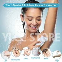 Electric Razors for Women 2 In 1 Bikini Trimmer Face Shavers Hair Removal for Underarms Legs Ladies Body Trimmer IPX7 Waterproof 2