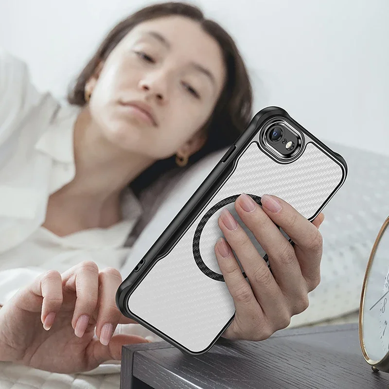 Sleek Carbon Fiber Pattern Magnetic Protective Phone Case