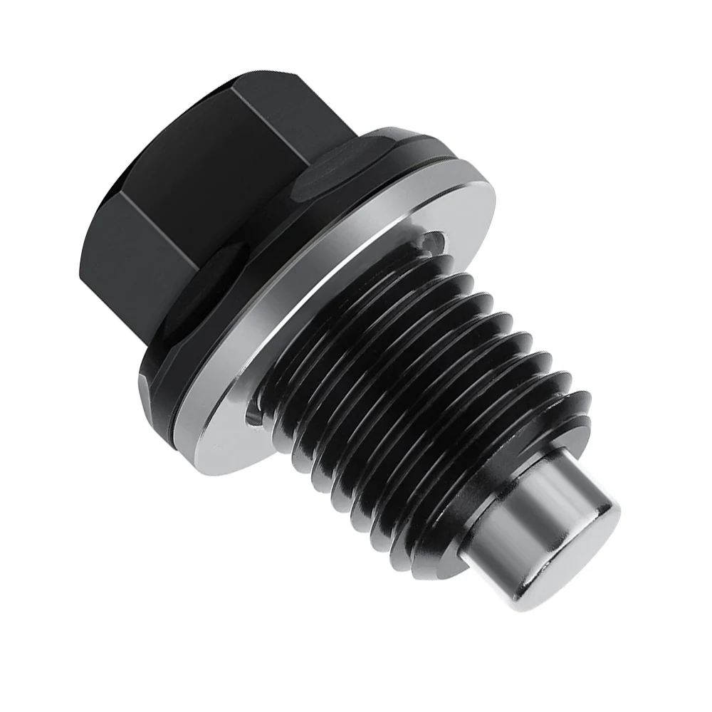 Magnetic oil drain plug M14 x 1.5 Aluminum Magnetic Oil Drain Plug Fit for Honda / Ford / Hyundai Crush Washer Gasket Universal