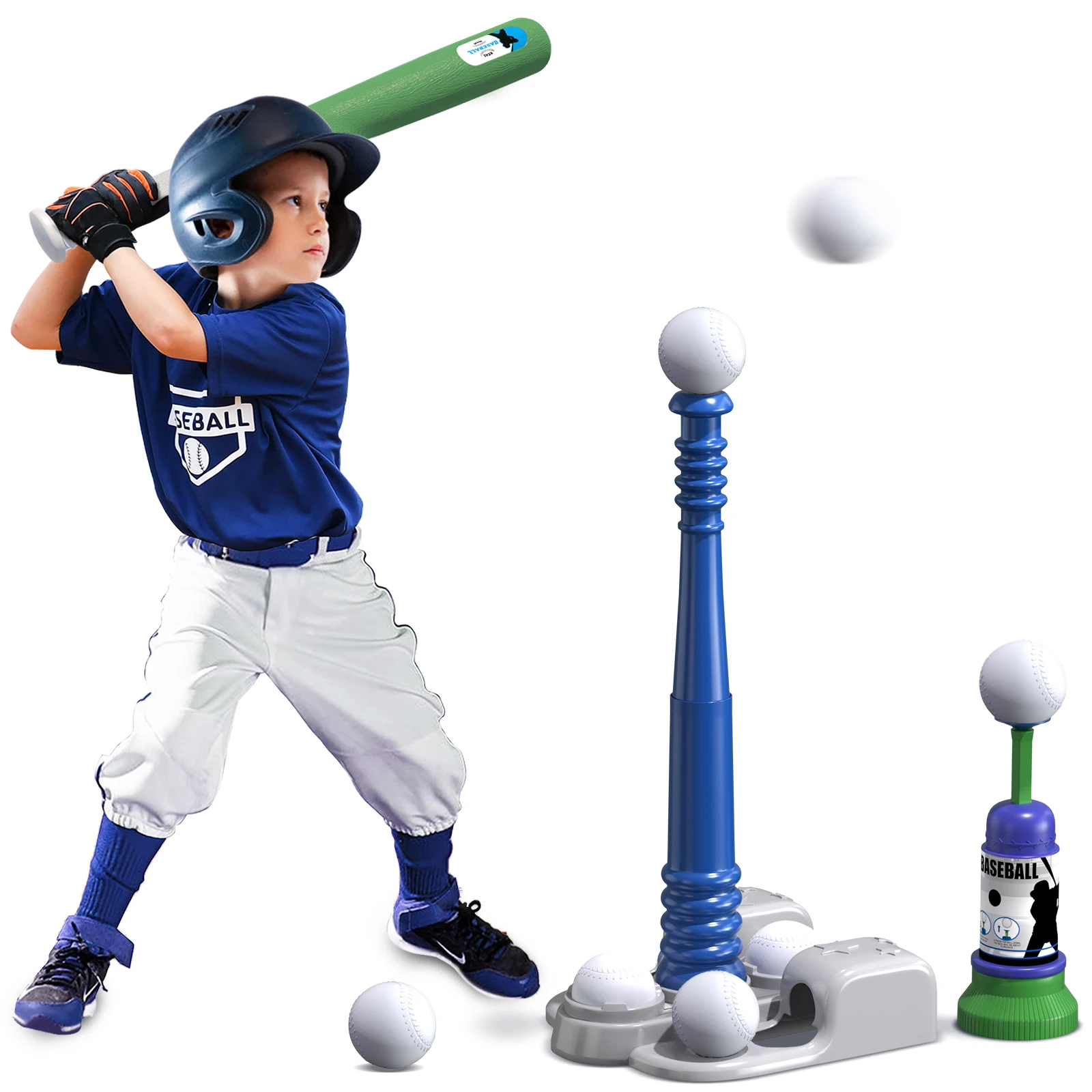 T Ball Sets for Kids 3-5 5-8, Tee Ball Set with Automatic Pitching Machine  Adjustable Batting Bat Outdoor Sport for Kids Toys - AliExpress, image size:1600x1600