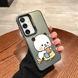 Adorable Panda Couple Shockproof Phone Case - Cute Protective Cover for Samsung S21 Plus (CYH-B1055T1)