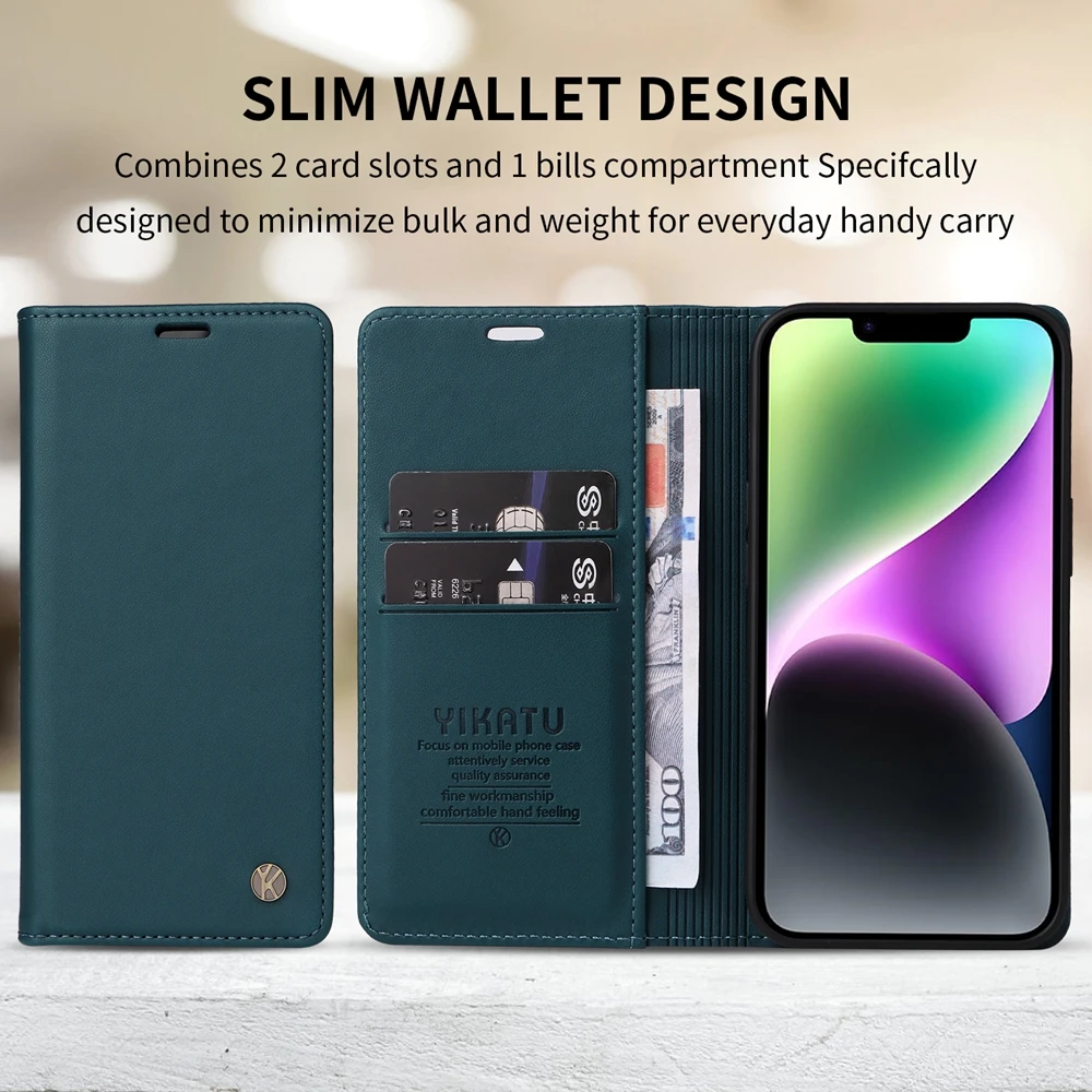 Premium Ultra-Slim Magnetic Leather Wallet Flip Cover Case