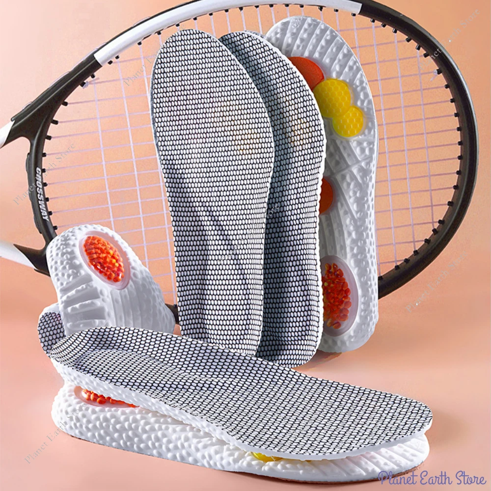 Size 35-46 1Pair Sport Shock Absorption Insoles Soft Breathable High-elasticity Shock Absorption Running Shoe Massage Pad Unisex