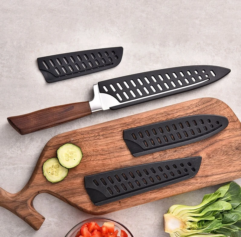 Kitchen Knife Sheath 3.5/5/6/7/8 Inch Black Plastic Knife Covers Blade Protector Cover Edge Guards Case Kitchen Accessorie