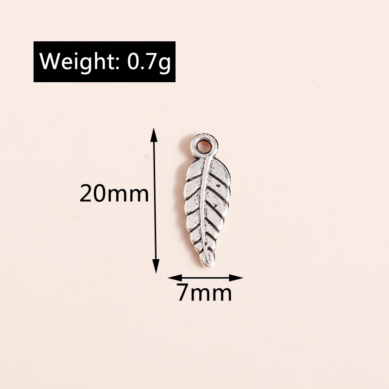 Leslie 50 Stück silberfarbene Metall-Baumblatt-Blumen-Anhänger, Charms für DIY-Schmuckherstellung, Halsketten, Legierungsarmband, handgefertigtes Handwerk – Detail 6