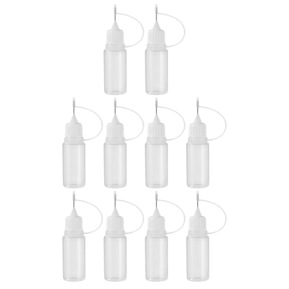 

10 Pcs Pe Pinhole Bottle Needle Oil Bottles Tip Precision Squeeze Glue with Fine Applicator