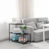 Melos coffee table, metal frame three-layer narrow edge table, sofa bedside table, with decorative ladder frame 3