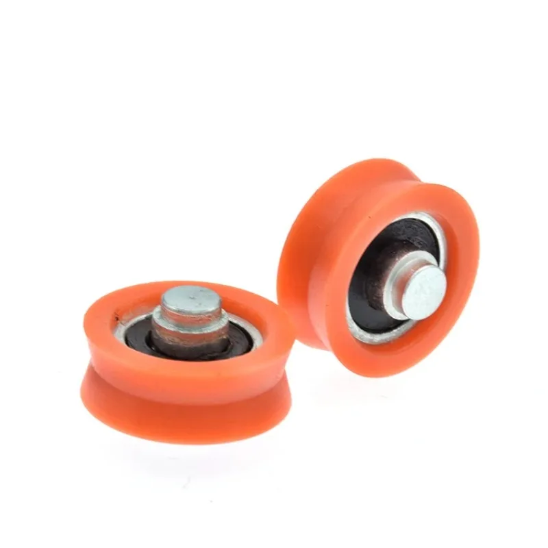 5pcs 6x21x8mm nylon pom plastic wheel V groove wheel with shaft stick shaft bearing door and window pulley sliding door pulley nylon bearing pulley