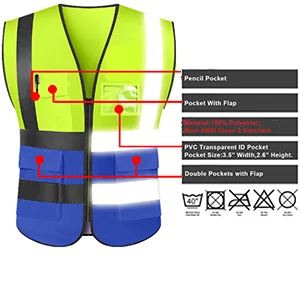 High Visibility Security Reflective Vest Personalized Construction Traffic Outdoor Safety Cycling Wear reflective safety vest