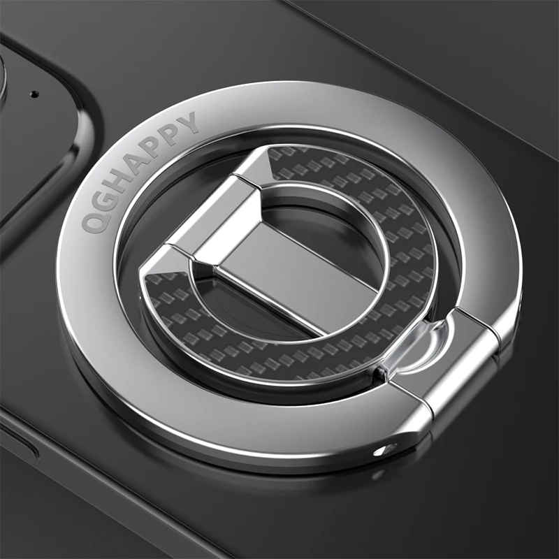 Double-Sided Magnetic Phone Ring Holder with Kickstand and Grip