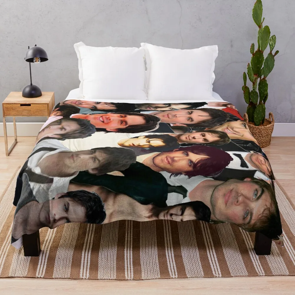 

Ian Somerhalder Photo Collage Throw Blanket Decorative Bed Blankets Sofas sofa bed For Sofa Thin Christmas