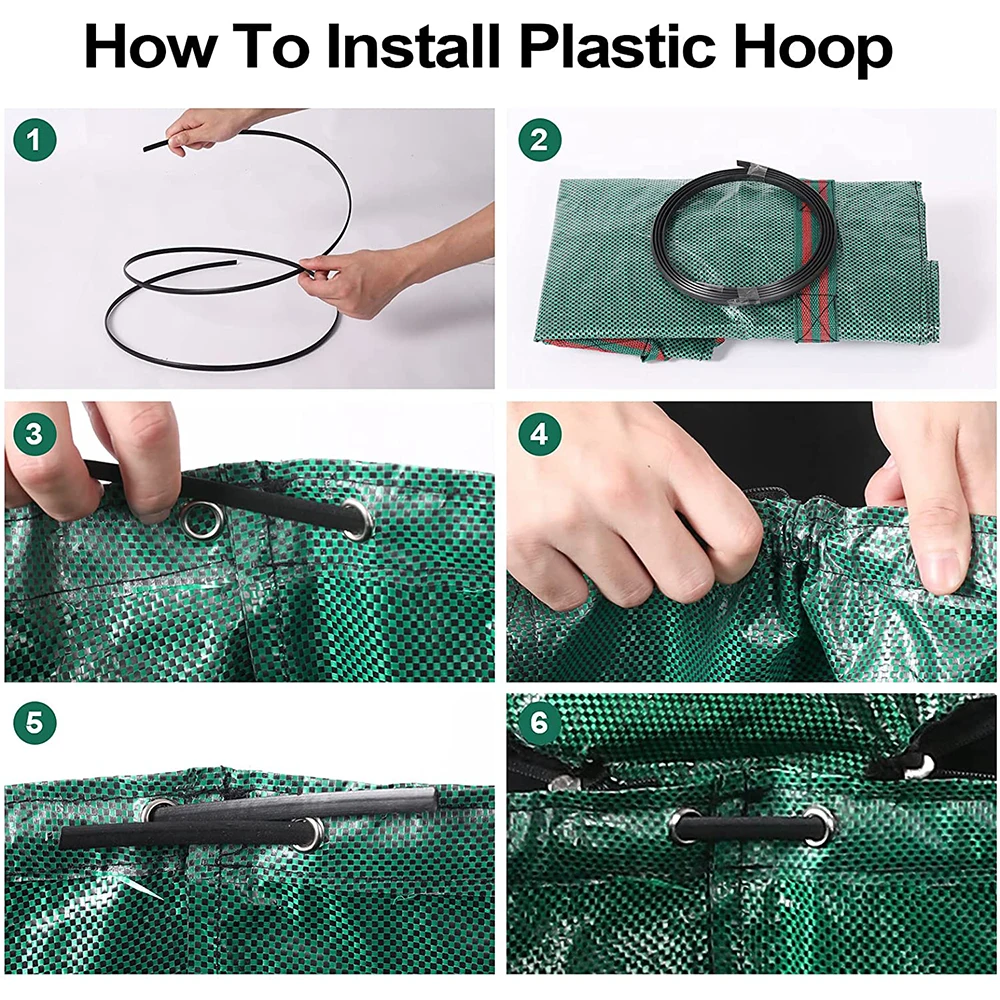 Garden Waste Bag Leaf Debris Collection Container Multifunctional Reusable Waterproof PP Bags garden waste bag