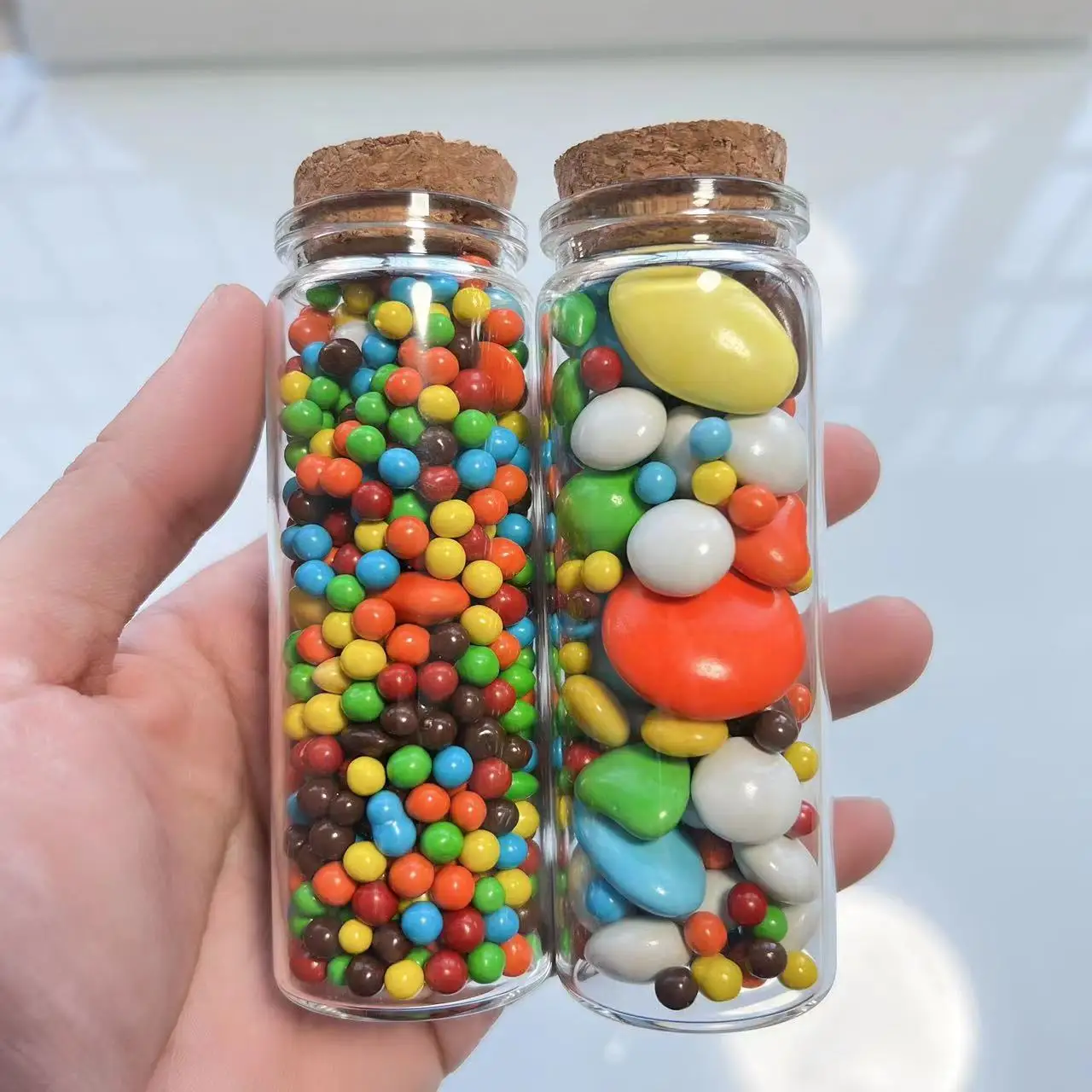 Dragees test tube 25*37*100mm 80ml Glass Bottle Stopper Corks Storage Glass Jars for Spice Vial Bottle Candy Containers 3