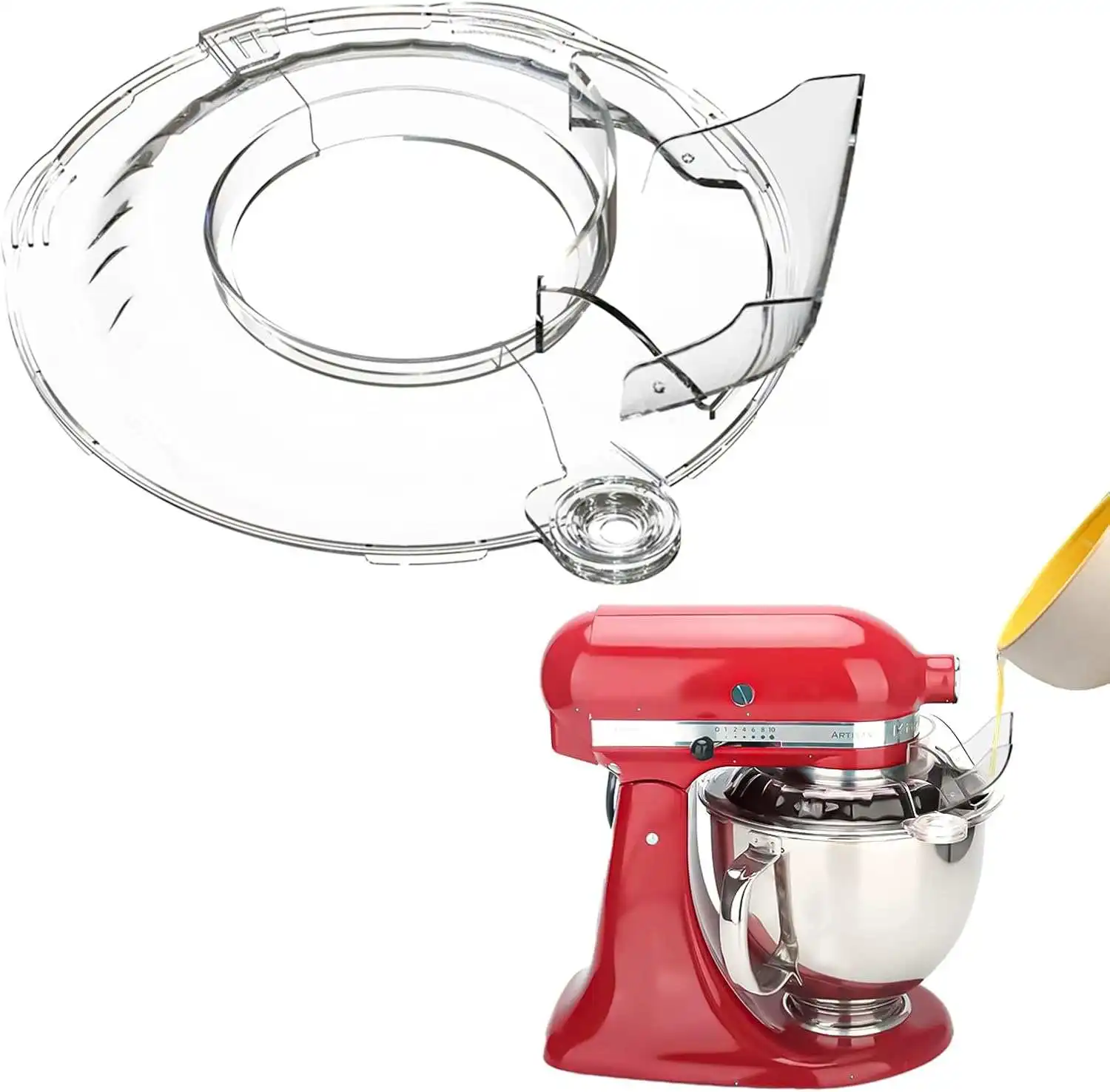 Pouring Shield For Kitchenaid 4.5 5Quart, Stainless Steel Bowl-Lift Stand Mixer Accessories Splash Guard Splatter Screens Covers