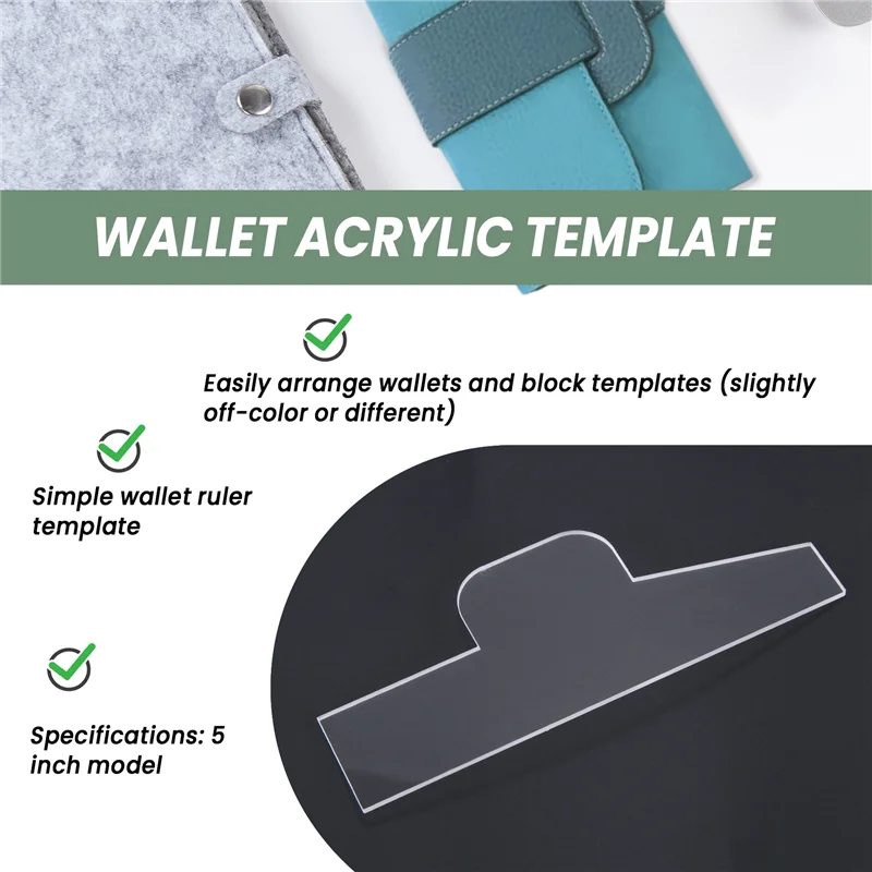 Acrylic Template for Crafting Leather Wallets and Bags