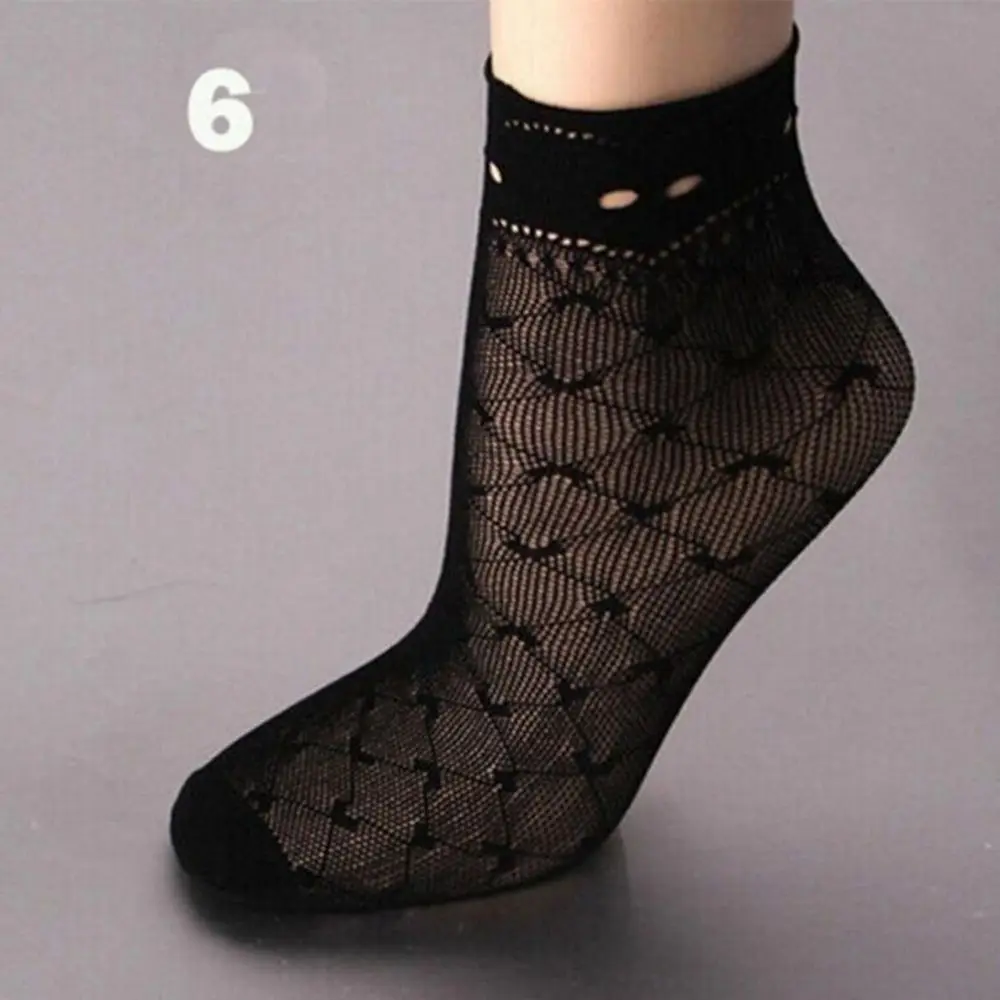 Calze A Rete Da Pesca Da Donna Con Fiocco, Calze Corte A - Foto 4