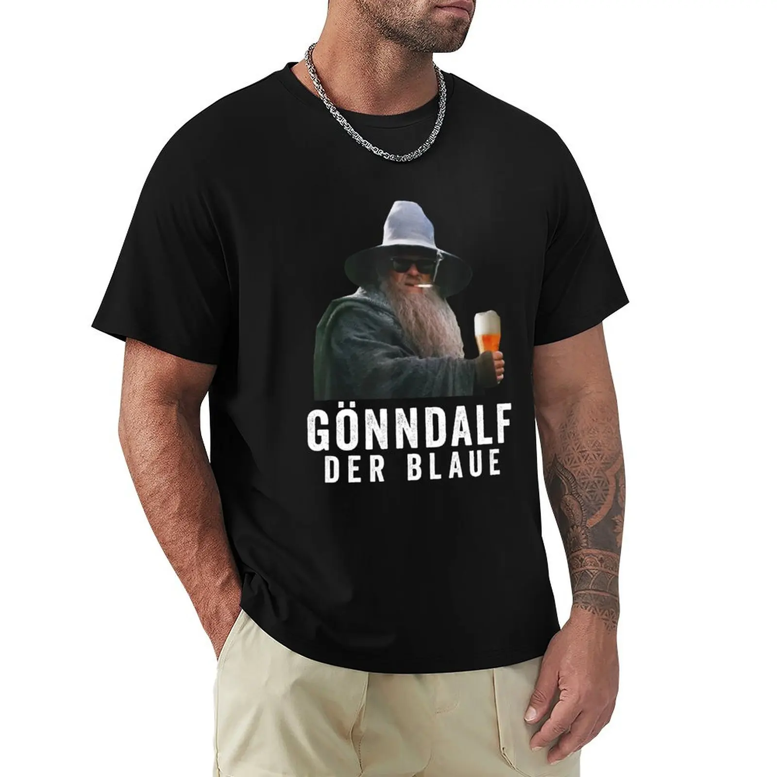 

Gnndalf the blue beer drinker drink beer T-shirt plus size tops quick-drying mens t shirt graphic