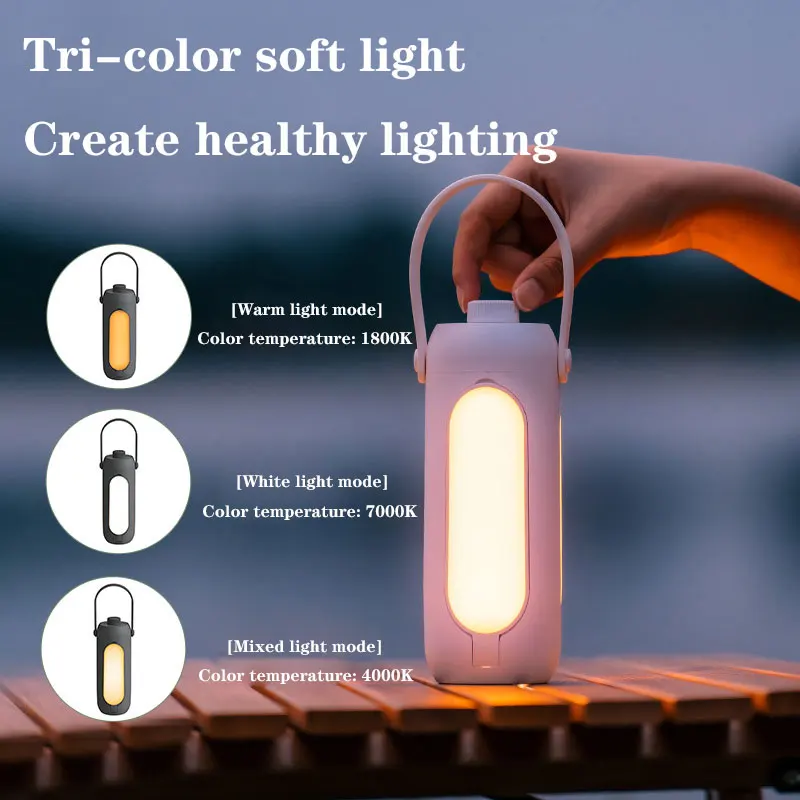 New Portable LED Camping Lantern 10000mAh Rechargeable Camping Light  Waterproof Dimmable RGB Lightling Modes Tent Light With USB