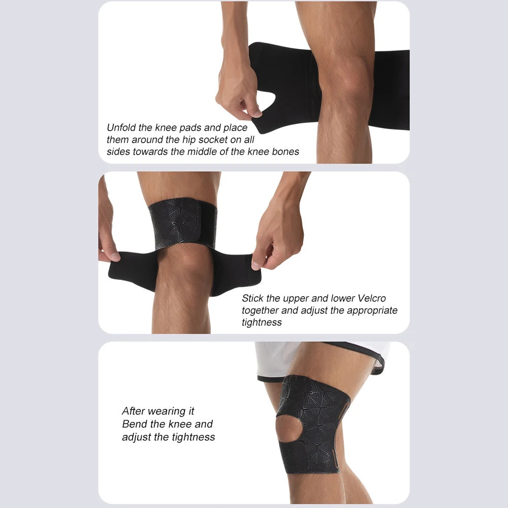 1/2 Stück ultradünner Patellasees-Stützgurt, verstellbare Kniebandage für Laufen, Arthritis, Pullover, Genesung von Tennisverletzungen – Detail 13