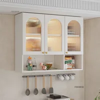Nordic Multi-functional Kitchen Cabinets Home Kitchen Storage Cabinets Cream Style Living Room Restaurant Wall-mounted Cabinets 2