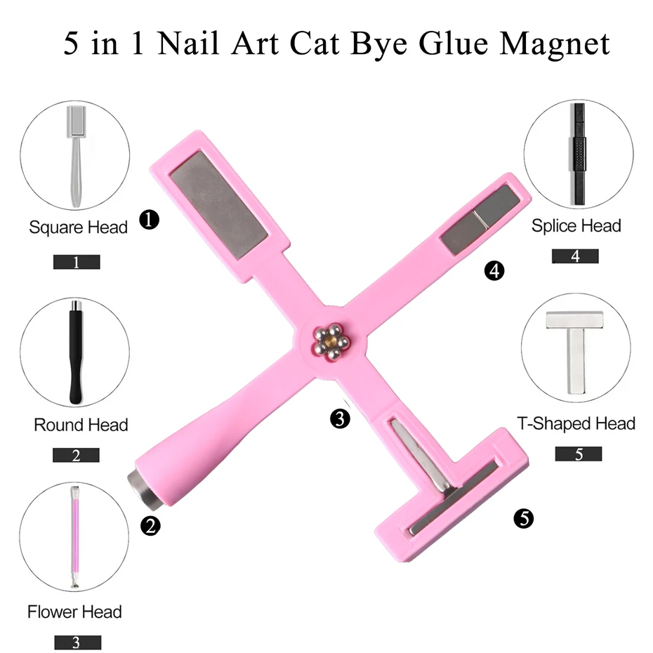 5 In 1 Multifunctional Cat Eye Magnet UV/LED Gel Nail Magnetic Stick