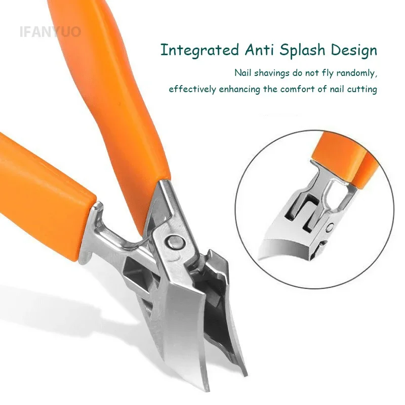 Nail Clipper Slanted Oblique Blade Ingrown Toenail Clipper Anti-Splash Wide Jaw Opening Hard Nails
