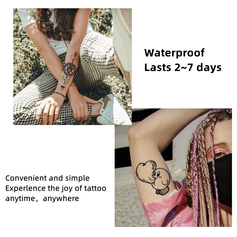 Hand Flower Tattoo Sticker Waterproof Lasting Temporary Tattoo 1 Sheet