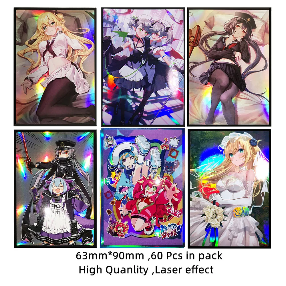 50 Pz/Borsa Yu Gi Oh Sexy Girl Laser Effect Good Quanlity Card Sleeves Yugioh Striker Borad Game Card Protector Case 62*89Mm