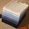 DjzDsm 100% Pure Wool Men's O-Neck Pullover Solid Large Size Loose Casual Sweater Spring and Autumn Can Be Outdoor 6