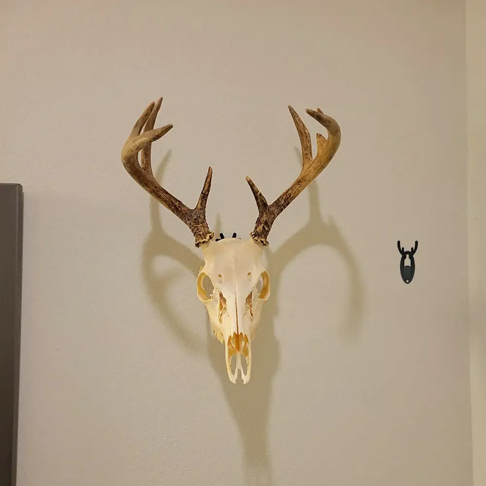 Gancio in corna di cervo, decorazione creativa retrò per la casa, gancio a muro in corna di cervo in resina con chiave 2 pezzi (nero + bianco) | Leroy Merlin