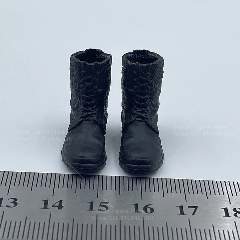 주식 YYH-001 남성 군인 블랙 하이 컴뱃 부츠, 솔리드 내부 신발 모델, 6 인치 액션 피규어 바디, 1/12 체중계