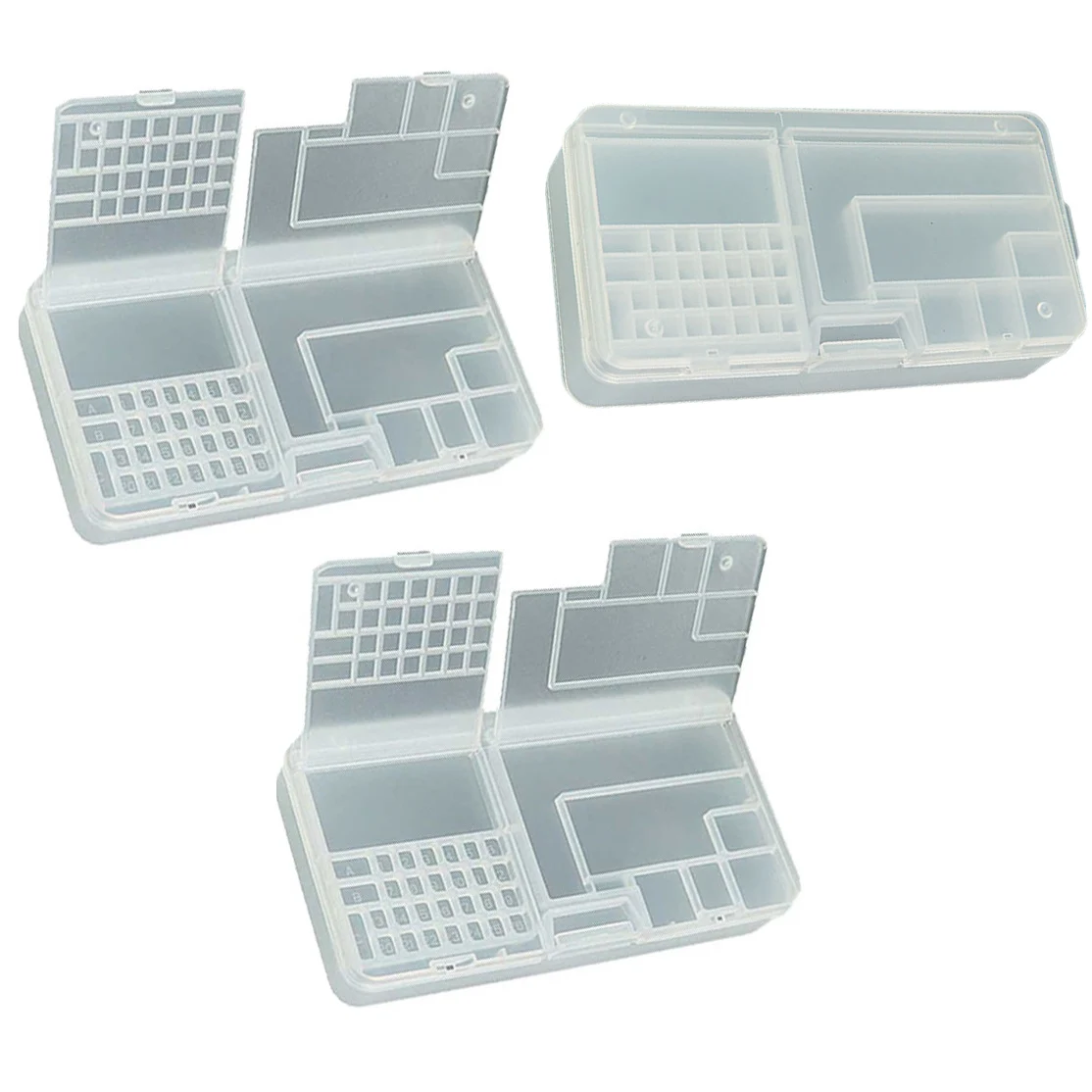 

3pcs PVC Transparent Tool Box 18.5x9.5x3.7cm For Electronic Components Jewelry Cosmetics Stationery Small Tools Packaging Boxes