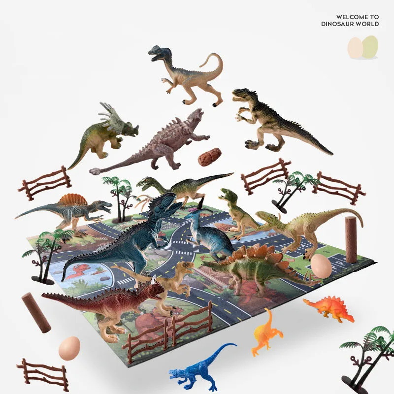 46Pcs/Set Dinosaur Figures Toy Models Dinosaur World Educational Toys With Storage Dinosaur Head Storage Box Boys Holiday Gifts 2