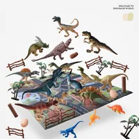 46Pcs/Set Dinosaur Figures Toy Models Dinosaur World Educational Toys With Storage Dinosaur Head Storage Box Boys Holiday Gifts 2