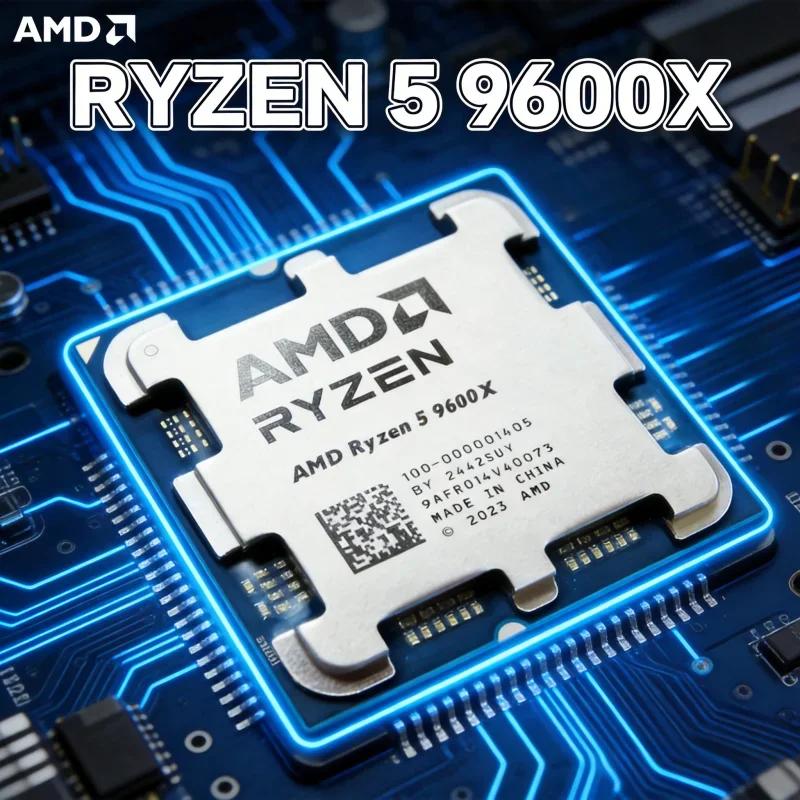 AMD 라이젠 5 9600X 65W 전력 효율 게이밍 CPU 6코어 12스레드 5.4GHz AM5 4nm 32MB 캐시 쿨러 미포함