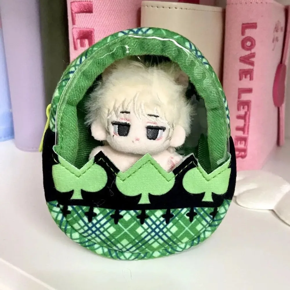 Cute Small Easter Egg Doll Bag Egg-Shaped Transparent Bag Pendant Multipurpose Plaid Pattern Badge Holder