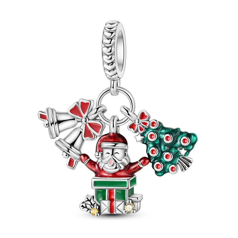 925 Sterling Silber Charms Winter Serie Perlen Schneemann Pinguin Anhänger Fit Frauen Original Armband Weihnachten DIY Schmuck Baumeln – Detail 26