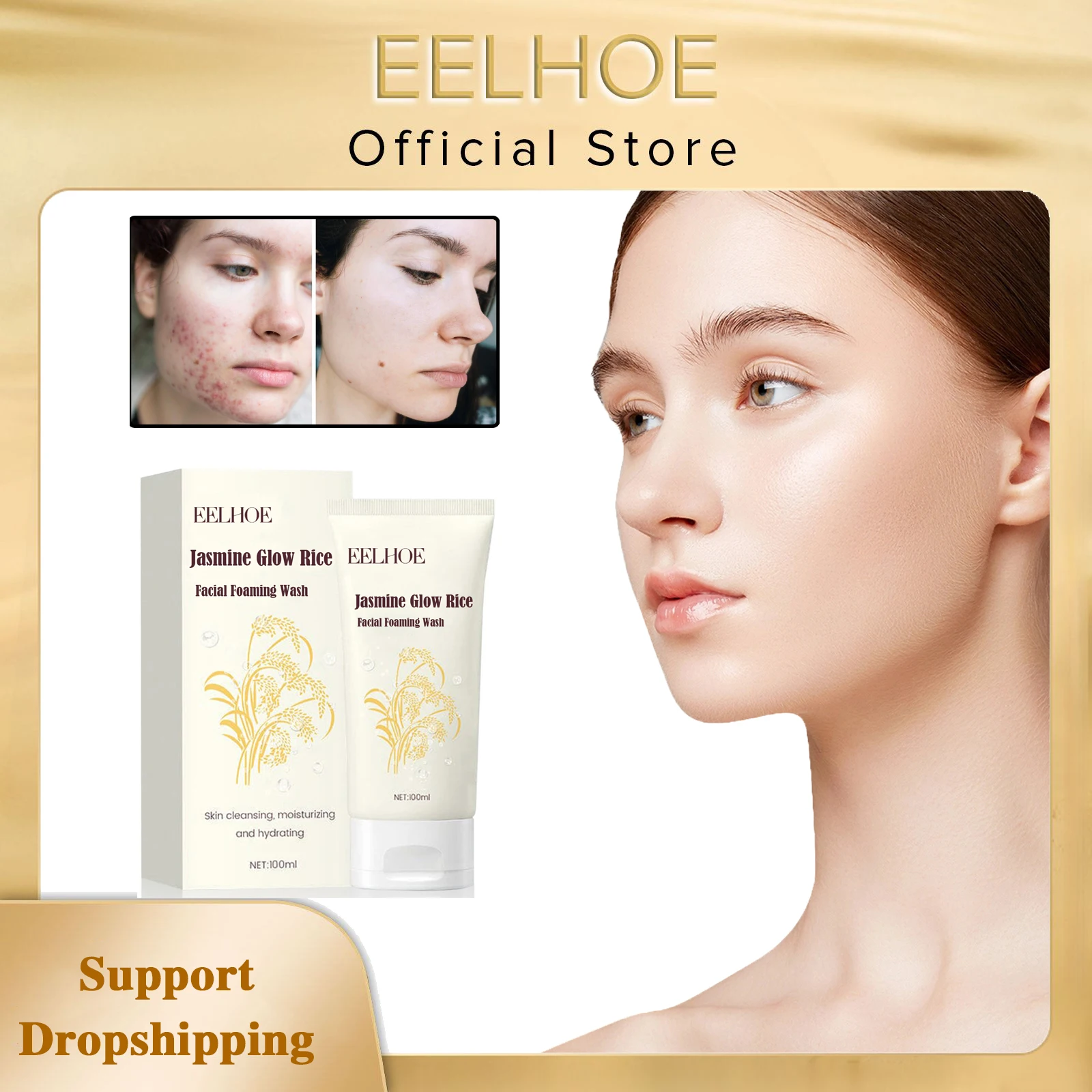 

EELHOE Anti Acne Facial Wash Deep Cleansing Lightening Freckle Moisturizing Oil Control Fade Fine Line Whitening Facial Cleanser