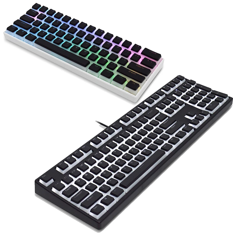 Pudim Geral Pbt Keycaps Injeção de Duas Cores Oem Keycap Translúcido para 61 62 68 84 87 104 108 980k Keyboar Mecânica 129key - Imagem 4