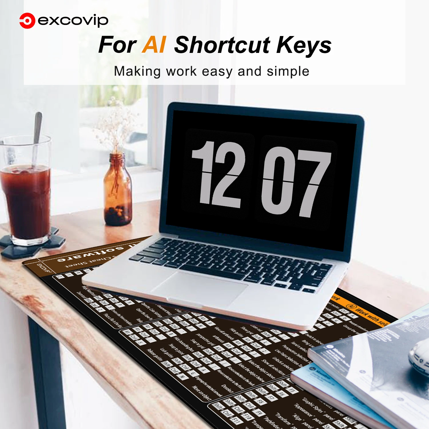 EXCO Extended Mouse Pad para teclado grande,