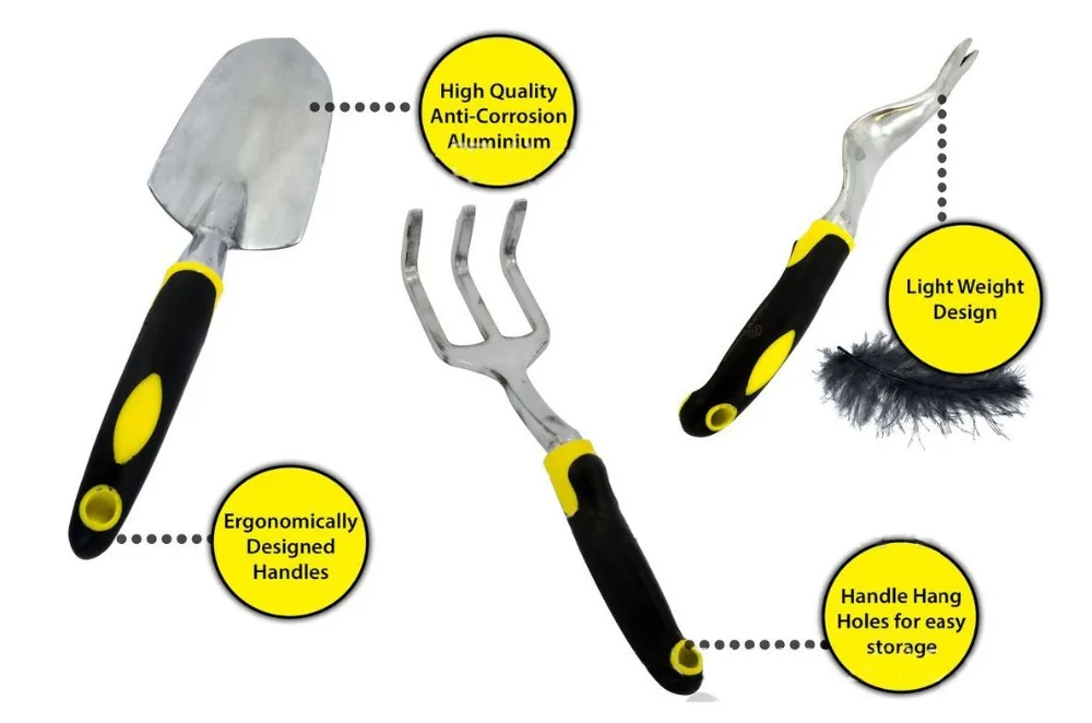 5-piece High Quality Gardening Tool Set -Aluminum And Silicone Handle